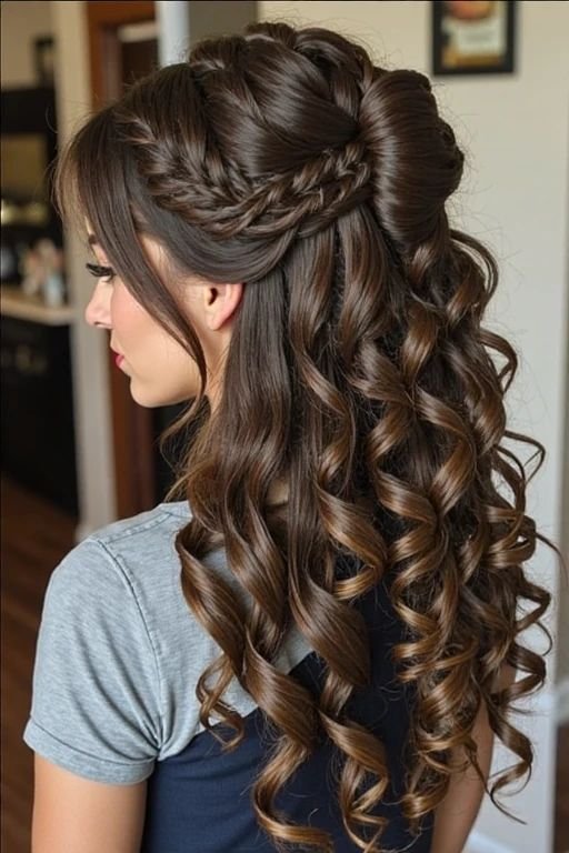 43 Elegant Half up Half down Hairstyle Ideas