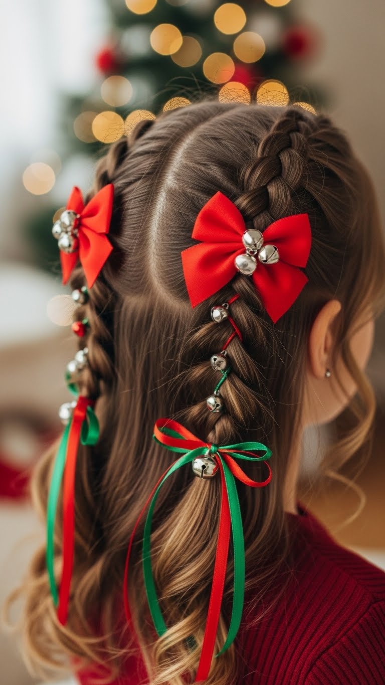 09 Easy and Cute Christmas Hairstyle Ideas for Kids